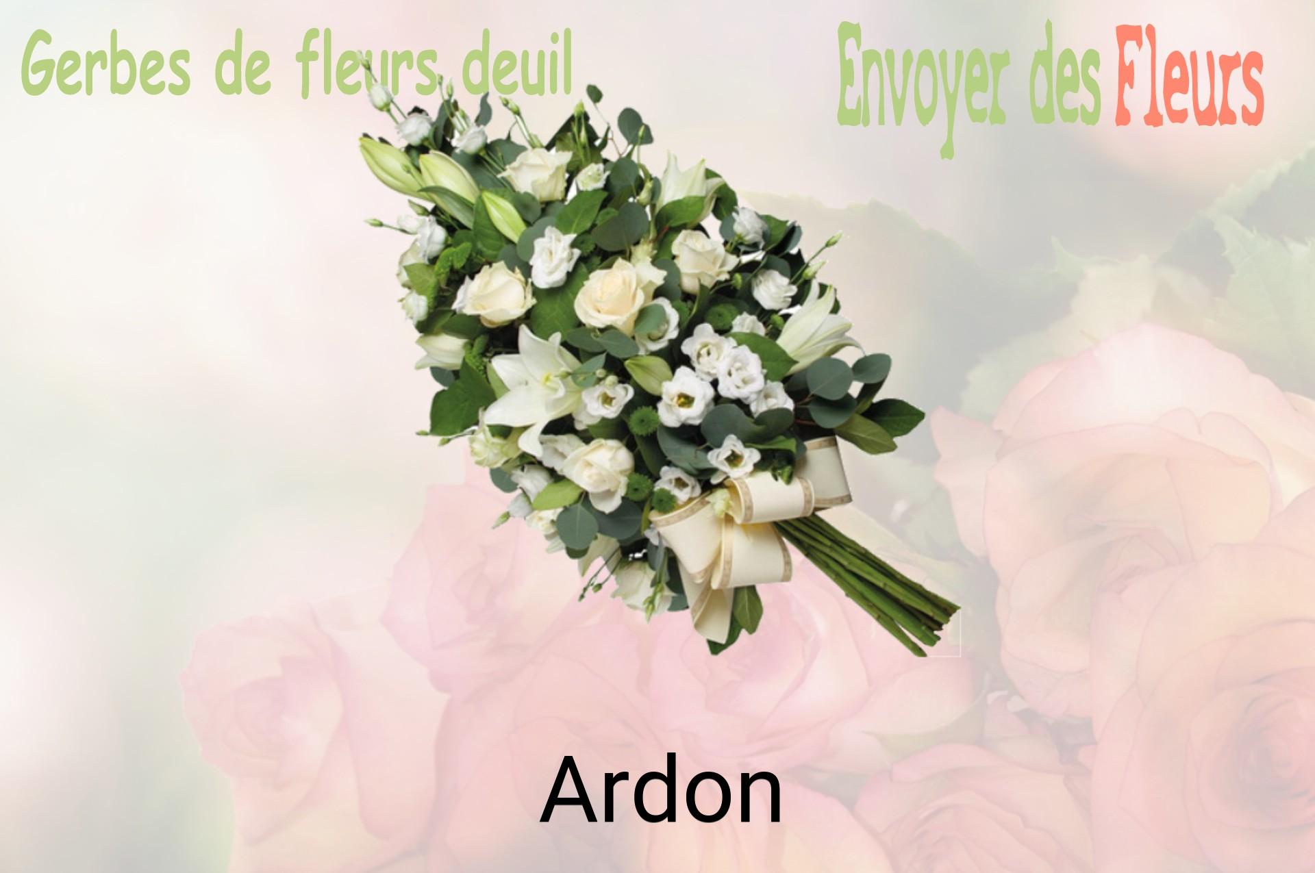 Gerbe de fleurs de deuil livrée à Ardon